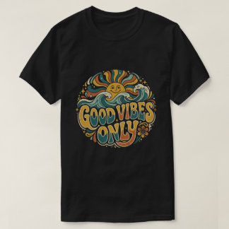 グッドバイブス・オンリーTシャツ ポジティブ レトロ サンシャイン Tシャツ