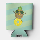 グッドバイブス パイナップル | ファン サマー カン クーラー (正面)