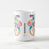 グッドバイブレーションモダン抽象芸術レトロマグカップ コーヒーマグカップ (中央)