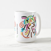 グッドバイブレーションモダン抽象芸術レトロマグカップ コーヒーマグカップ (正面右)
