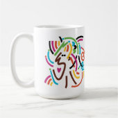 グッドバイブレーションモダン抽象芸術レトロマグカップ コーヒーマグカップ (左)