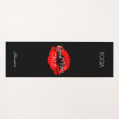グッドビブのみ赤い唇のグラフィック名は黒 ヨガマット (正面(横))