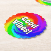 グッドビブ鮮やかス熱波スワールレトロ誕生日 ペーパーコースター (アングル)