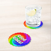 グッドビブ鮮やかス熱波スワールレトロ誕生日 ペーパーコースター (インサイチュ)