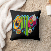 グッドビベスイラストレーションタイポグラフィ クッション (ブランケット)