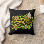 グッドビベスイラストレーションタイポグラフィ クッション (ブランケット)