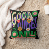 グッドビベスイラストレーションタイポグラフィ クッション (ブランケット)