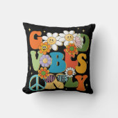 グッドビベスイラストレーションタイポグラフィ クッション (正面)