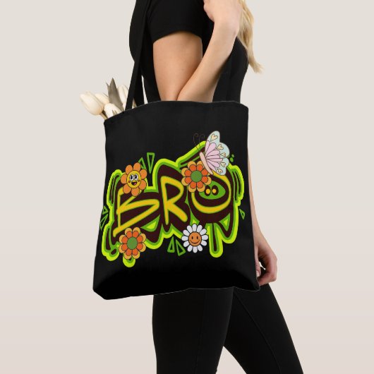 グッドビベスイラストレーションタイポグラフィ トートバッグ (クローズアップ)