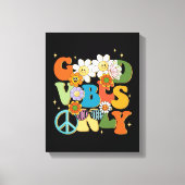 グッドビベスタイポグラフィイラストレーション キャンバスプリント (正面)