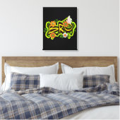 グッドビベスタイポグラフィイラストレーション キャンバスプリント (インサイチュ (寝室))