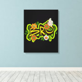 グッドビベスタイポグラフィイラストレーション キャンバスプリント (インサイチュ (ウッドフロア))