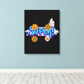 グッドビベスタイポグラフィ キャンバスプリント (インサイチュ (ウッドフロア))