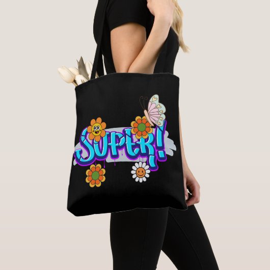 グッドビベスタイポグラフィ トートバッグ (クローズアップ)