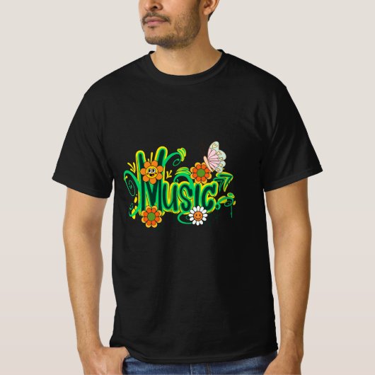 グッドビベスタイポグラフィ Tシャツ (正面)