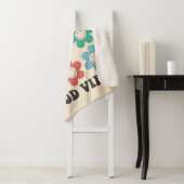 グッドビベスレトロカラフルデイジー花 シェルパブランケット (インサイチュ)