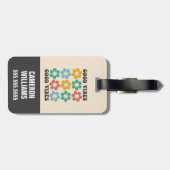 グッドビベスレトロカラフルデイジー花 ラゲッジタグ (裏面横)