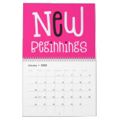 グッドビベス前向き引用文レインボー カレンダー (1月 2025)