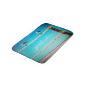 グッドビベス引用文ホワイトシーガルビーチ鳥類写真 バスマット (アングル)