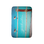 グッドビベス引用文ホワイトシーガルビーチ鳥類写真 バスマット (正面縦)