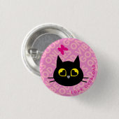 グッドビーズオンリークロカットバッジ – ハートアイズ猫 缶バッジ (正面&裏面)
