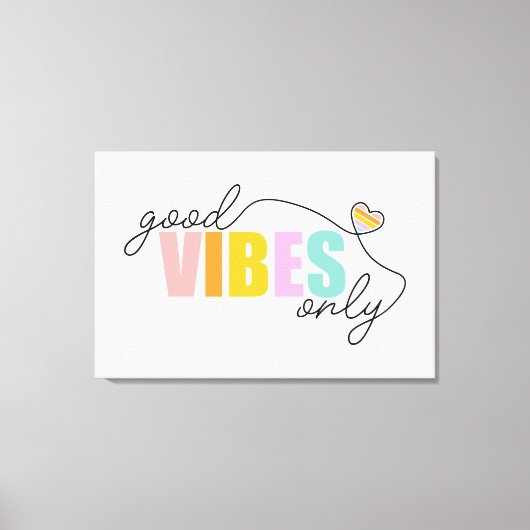 グッドビーズオンリーレインボーハート キャンバスプリント (正面)