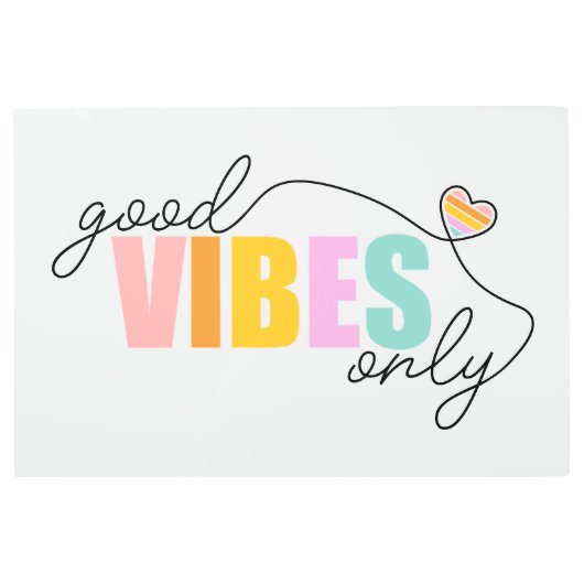 グッドビーズオンリーレインボーハート メタルプリント (正面)