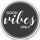 グッドビーブスのみやる気を起こさせる引用文ブラック&ホワイト シール (正面)