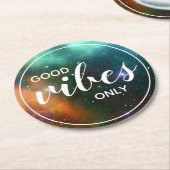 グッドビーブスのみやる気を起こさせる銀河系コスモス宇宙 ラウンドペーパーコースター (アングル)