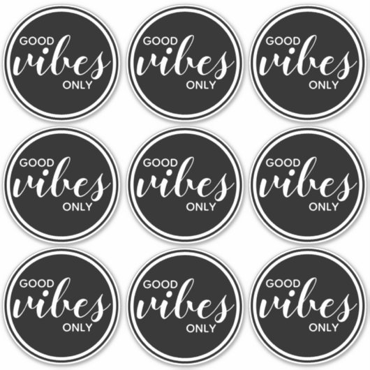 グッドビーブスのみ感動的引用文ブラック&ホワイト シール (正面)