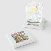 グッドビーブスサンシャイン – レトロ夏 ストーンコースター (横)