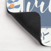 グッドビーブズのみ引用文フローラルパターンブルーオレンジ マウスパッド (コーナー)