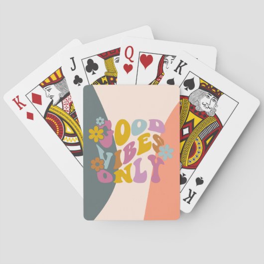 グッドビーブズのみ引用文レトロ60sヒッピーデザイン トランプ (裏面)