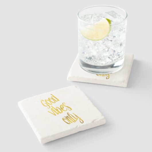 グッドビーブズのみ引用文金ゴールドフォイルフェイクビブ引用文 ストーンコースター (横)
