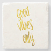 グッドビーブズのみ引用文金ゴールドフォイルフェイクビブ引用文 ストーンコースター (正面)