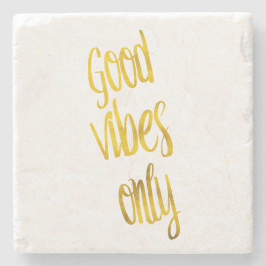 グッドビーブズのみ引用文金ゴールドフォイルフェイクビブ引用文 ストーンコースター (正面)