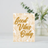 グッドビーブズオントロピカルイエローモンステラ葉 ポストカード (スタンド正面)