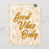 グッドビーブズオントロピカルイエローモンステラ葉 ポストカード (正面/裏面)