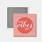 グッドビーブズオンリーレッド&ホワイトタイポグラフィ引用文 マグネット (正面/裏面)