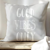 グッドビーブズオンリー引用文グレイ&ホワイト クッション