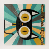 グッドビーブズビッグアイズキャット | 可愛い黒猫 ジグソーパズル (横)