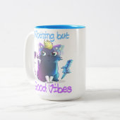 「グッドビーブ」2トーン子猫コーヒーカップ ツートーンマグカップ (正面左)