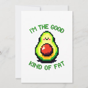 グッドファットアボカドおもしろい- Pixel Art Foodデザイン シーズンカード