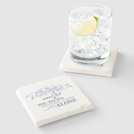 グッドフレンズおもしろいタイポグラフィ引用文 ストーンコースター (横)