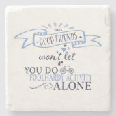 グッドフレンズおもしろいタイポグラフィ引用文 ストーンコースター (正面)