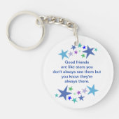 グッドフレンズのようなスターおもしろい引用文キーチェーン キーホルダー (正面)