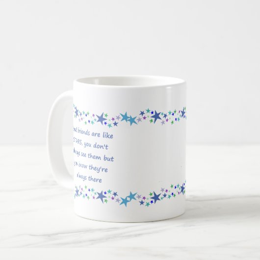 グッドフレンズのようなスターおもしろい引用文 コーヒーマグカップ (正面左)