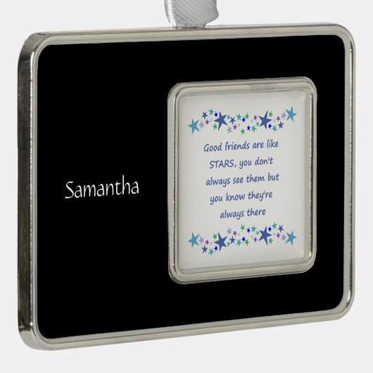 グッドフレンズのようなスター名前をカスタムする引用文 シルバープレートフレームオーナメント (右)