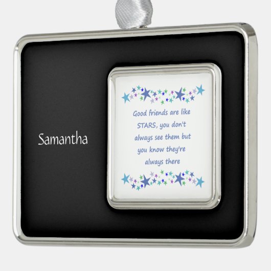 グッドフレンズのようなスター名前をカスタムする引用文 シルバープレートフレームオーナメント (左)