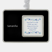 グッドフレンズのようなスター名前をカスタムする引用文 シルバープレートフレームオーナメント (正面)